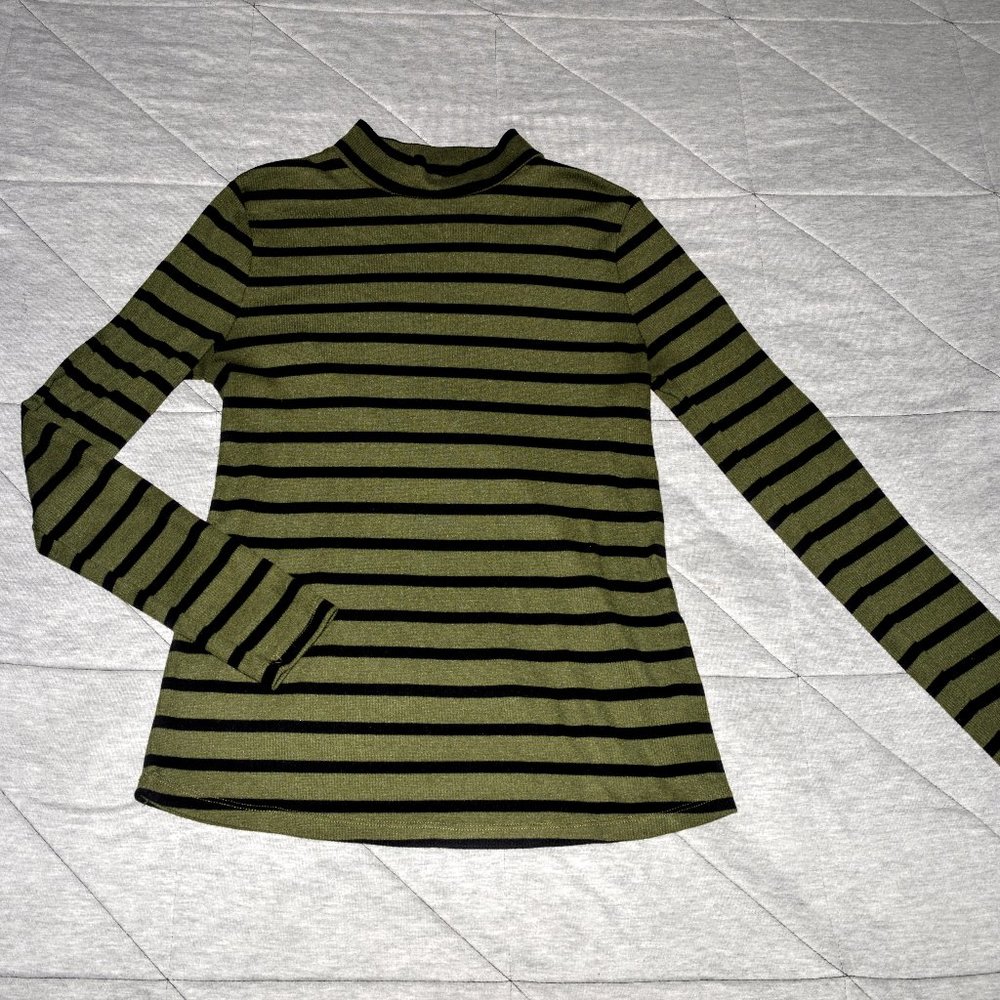 Olive green and black long sleeve